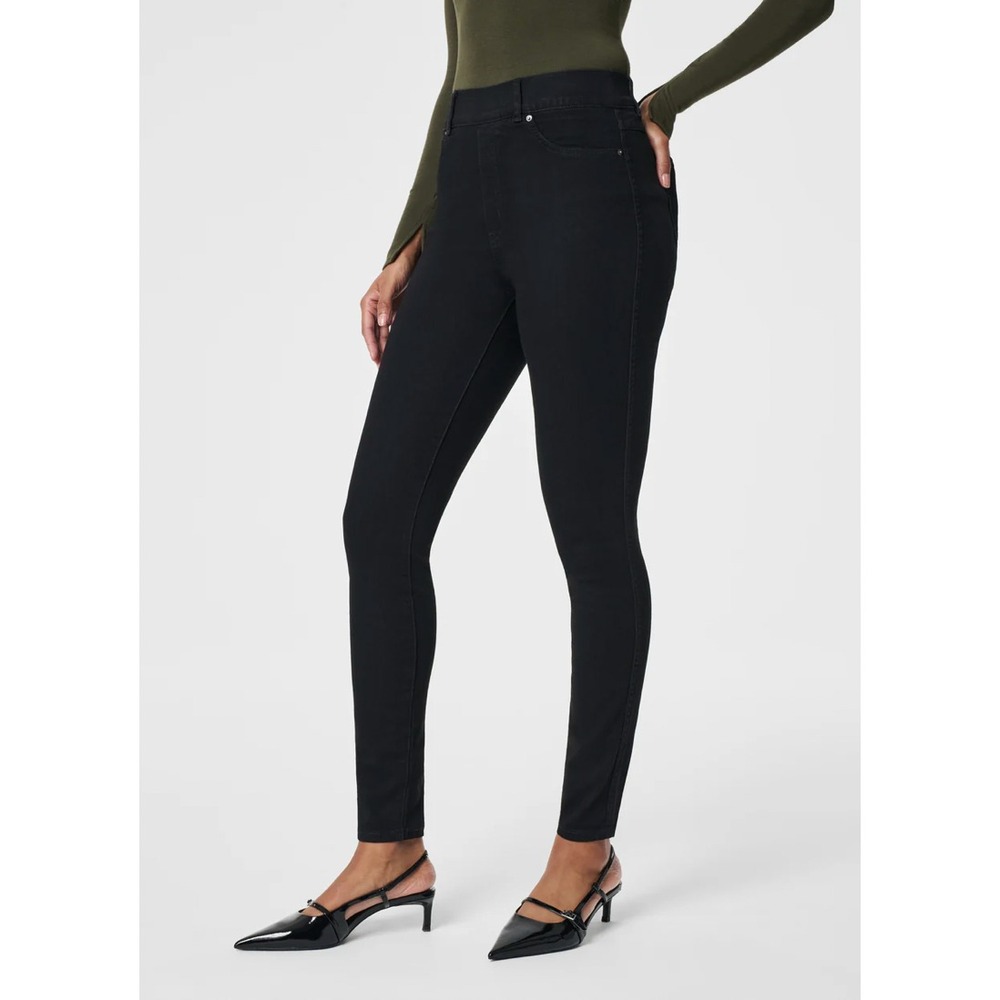 Spanx Clean Black Skinny Jean Womens Large Petite Black Slim Shaping 20278Q